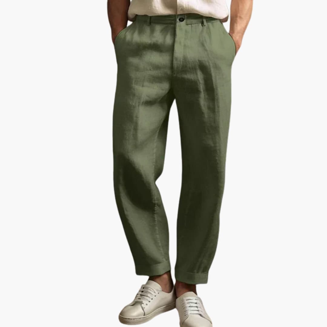 Men's Summer Pants Elastic Waist Regular Fit
