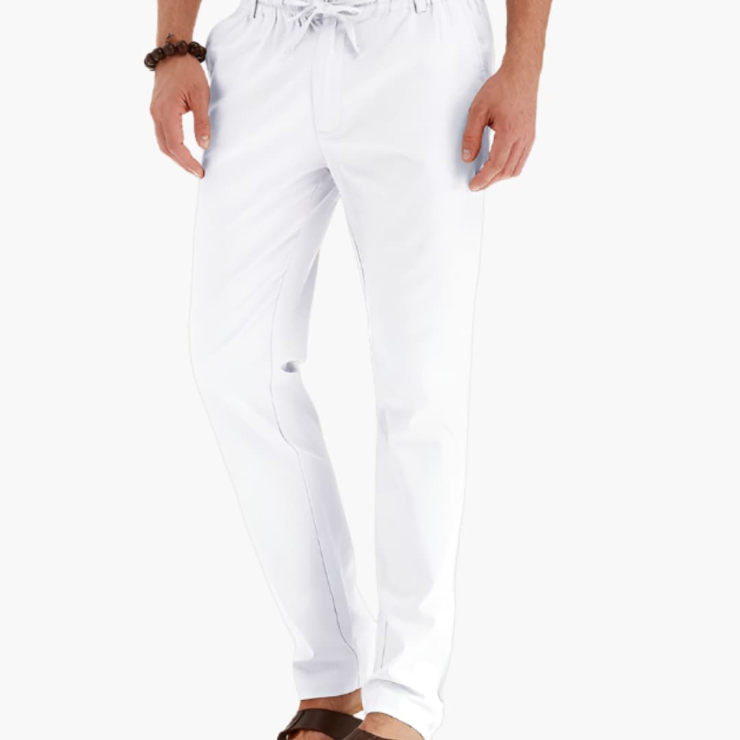 Men's Loose Fit Summer Pants Elastic Waistband