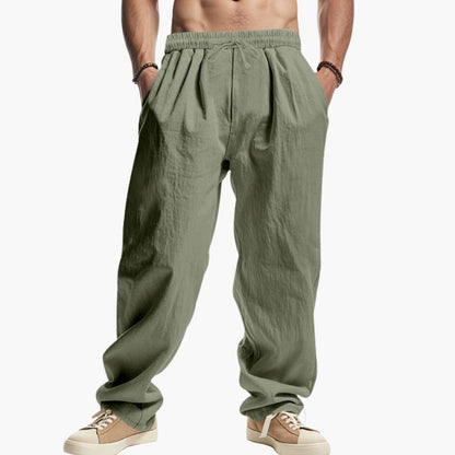 Men's Elastic Waist Pants Side Pockets