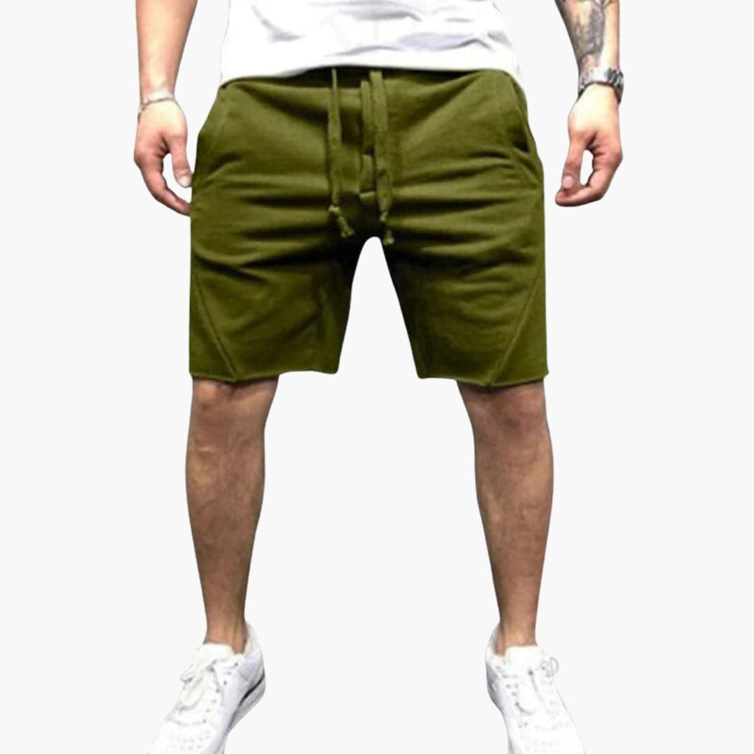 Men's Summer Shorts Elastic Waist Straight Legs
