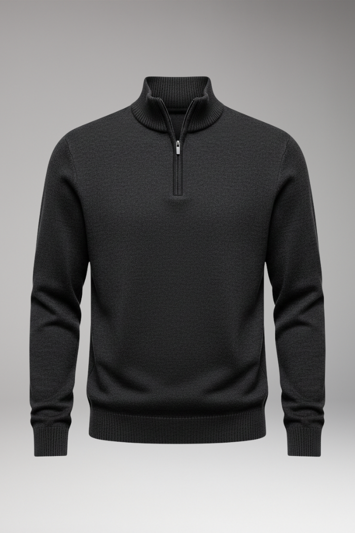Men's Half-Zip Sweatshirt Ribbed Cuffs