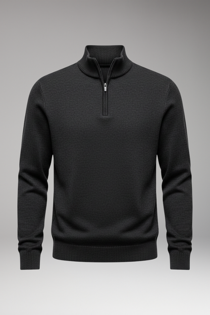 Men's Half-Zip Sweatshirt Ribbed Cuffs