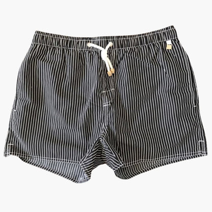 Men's Striped Swim Shorts Adjustable Drawstring