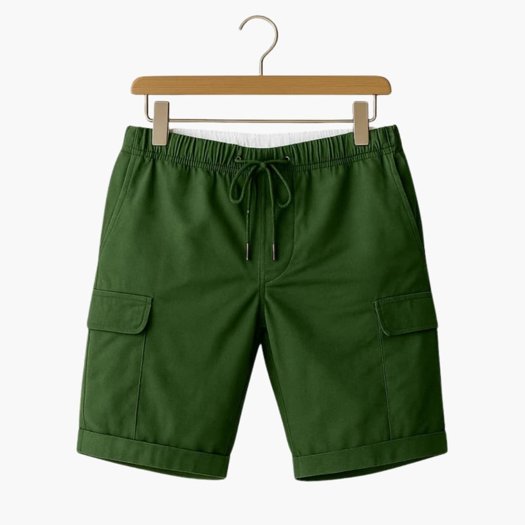 Men's Cargo Shorts Elastic Waist Drawstring Beige