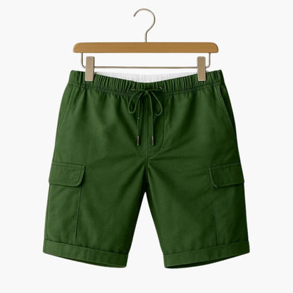 Men's Cargo Shorts Elastic Waist Drawstring Beige