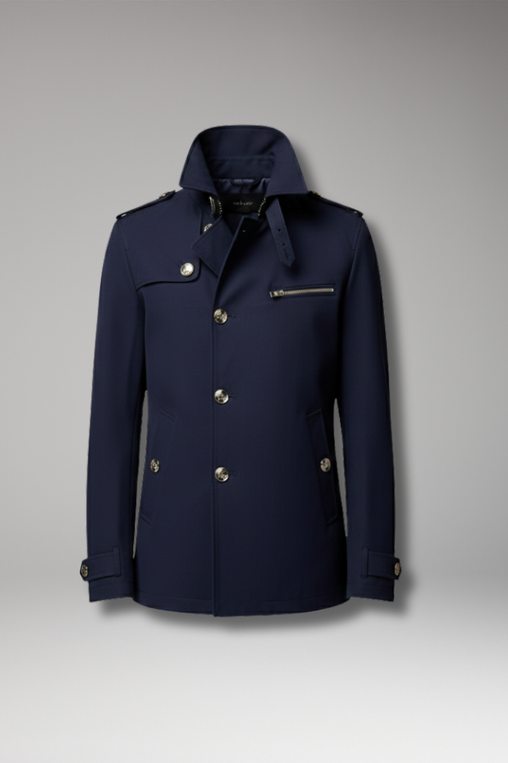 Men's Trench Coat Button Front Closure