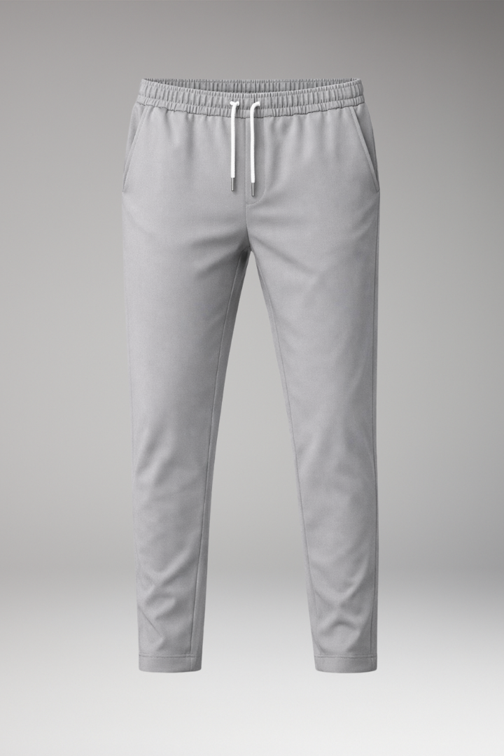 Men's Elastic Waist Trousers Drawstring Closure
