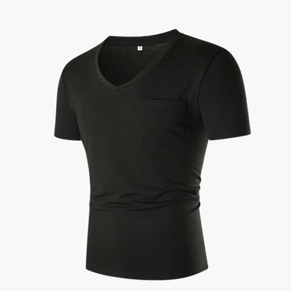 Men's V-Neck Short Sleeve T-Shirt with Pocket