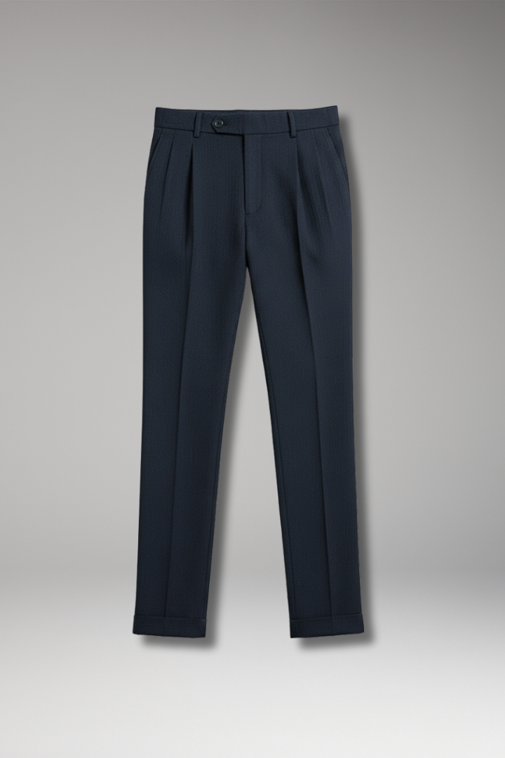 Men's High Waist Pleated Work Pants