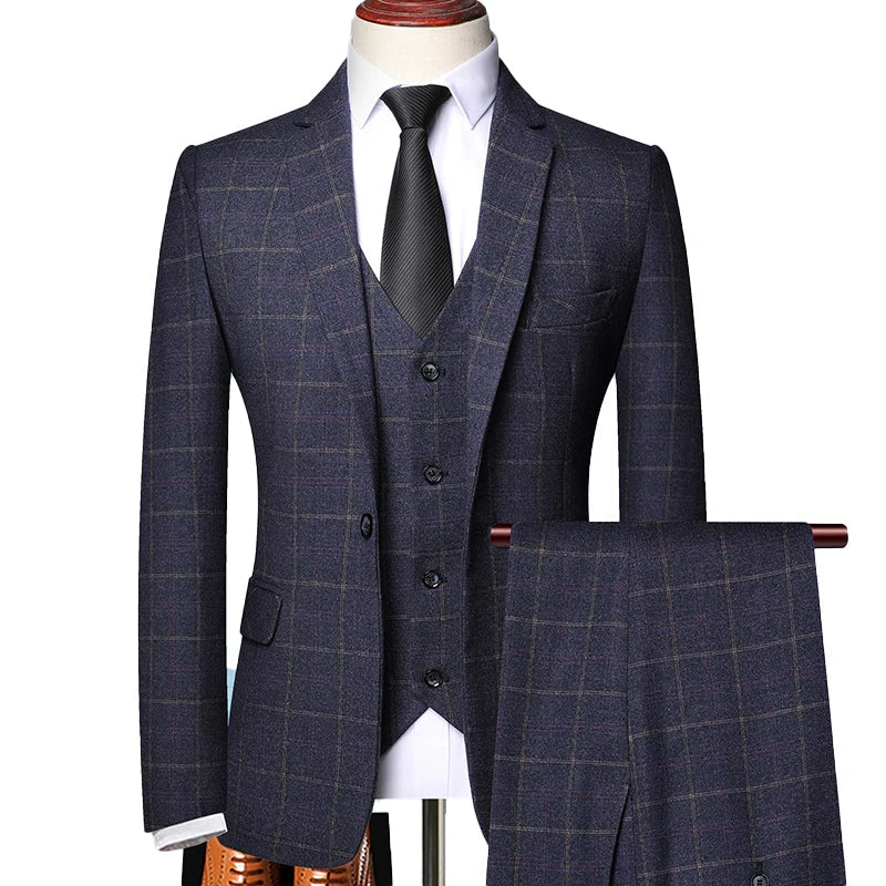 Fred | Men Spring Windowpane Plaid Suit Set