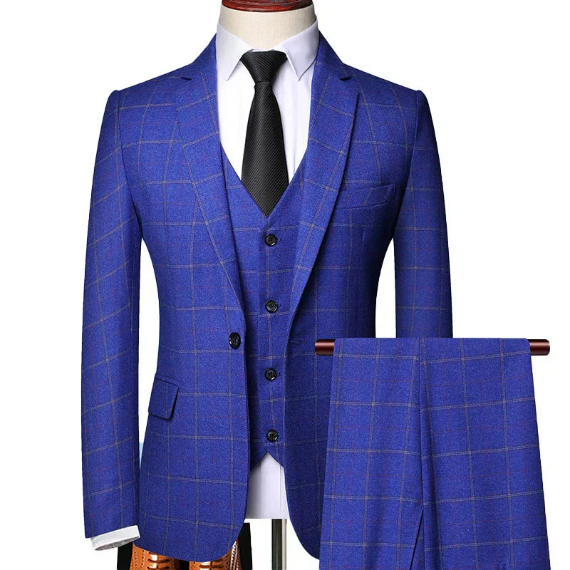 Fred | Men Spring Windowpane Plaid Suit Set