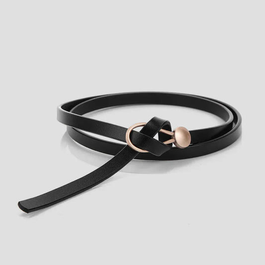 Women's Faux Leather Bow Belt