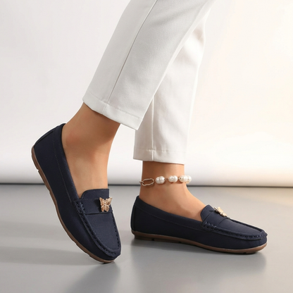Men's Slip-On Loafers Embellished Leather Brown
