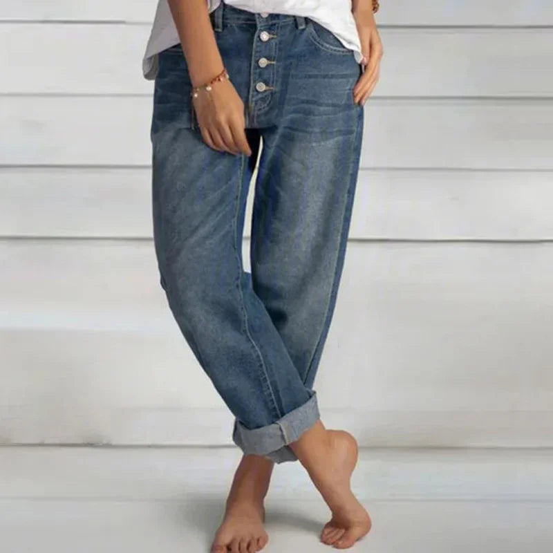 Samantha | Women’s Spring Relaxed Fit Button Jeans