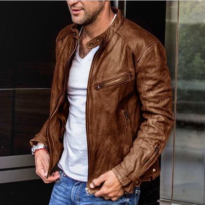 Men's Leather Jacket Weather Resistant
