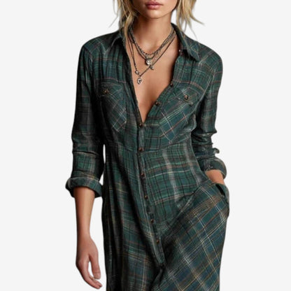 Women's Plaid Maxi Dress