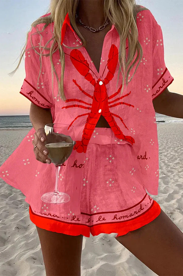 Women's Button Short Set