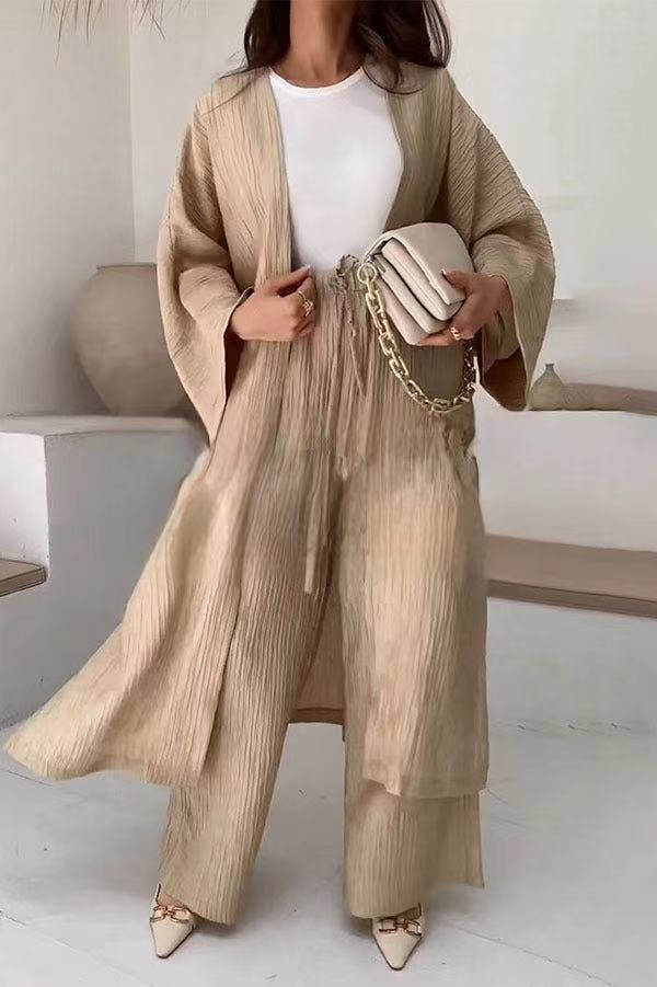 Women's Pleated Kimono Set