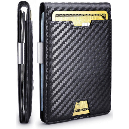 Slim Leather Rfid Wallet Money Clip