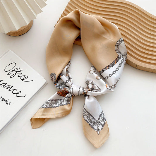 Women Satin Scarf Printed