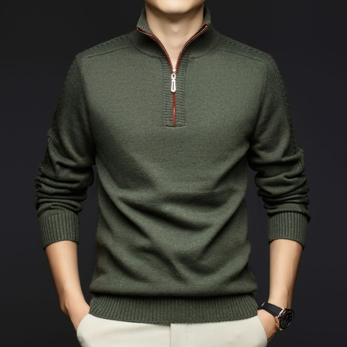 Lester Wool Quarter-Zip Sweater - Jack Hafford