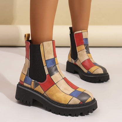 Allegra Women's Geometric Chelsea Boots