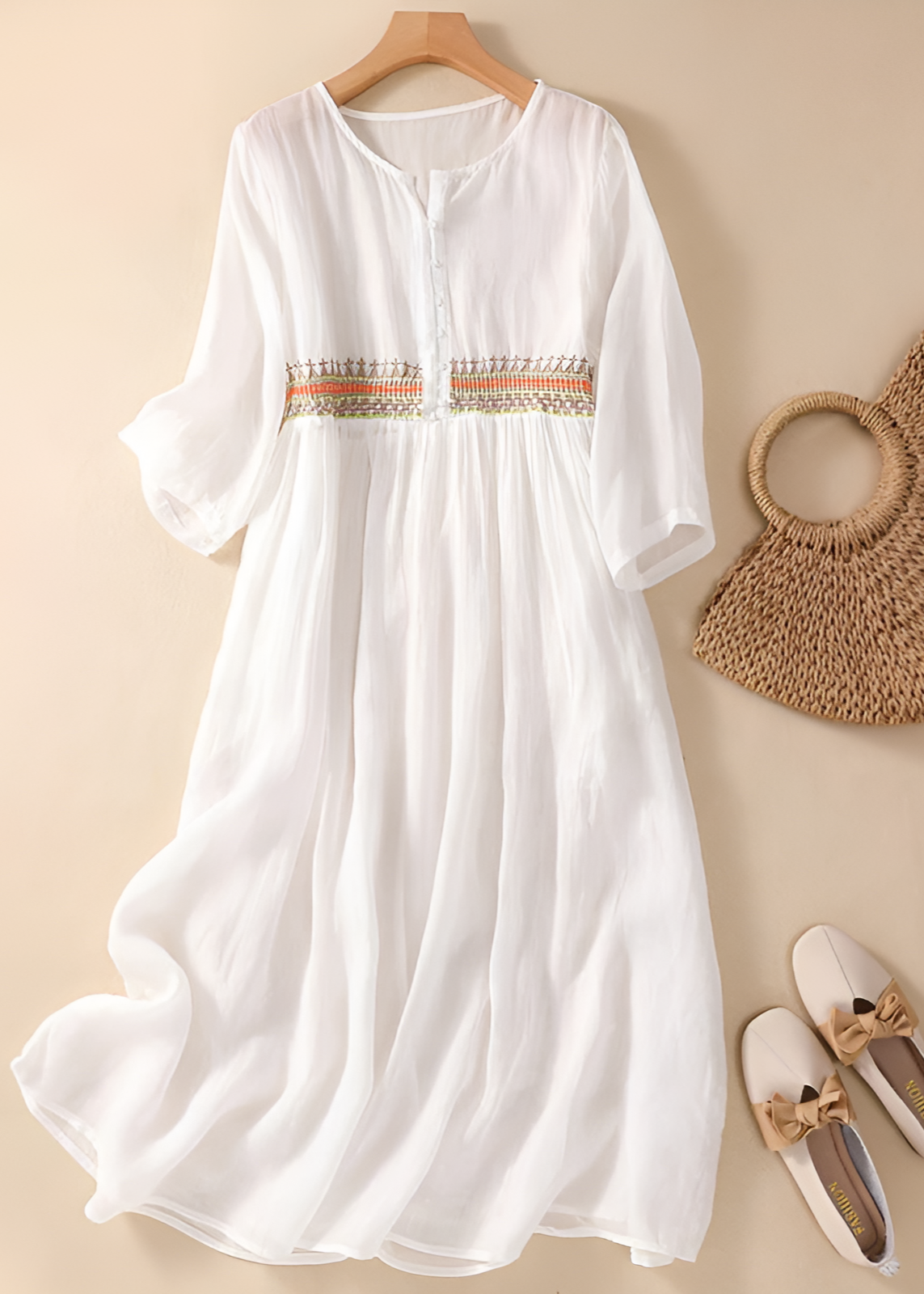 Women's Embroidered Waist Dress