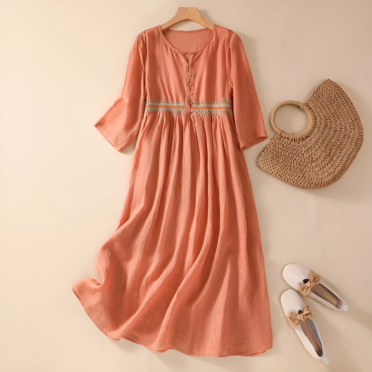 Women's Embroidered Waist Dress
