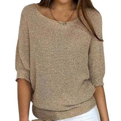 Women's Crew Neck Knitted Sweater