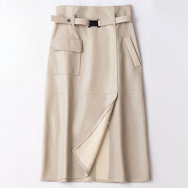 Women's Sheepskin Leather Skirt