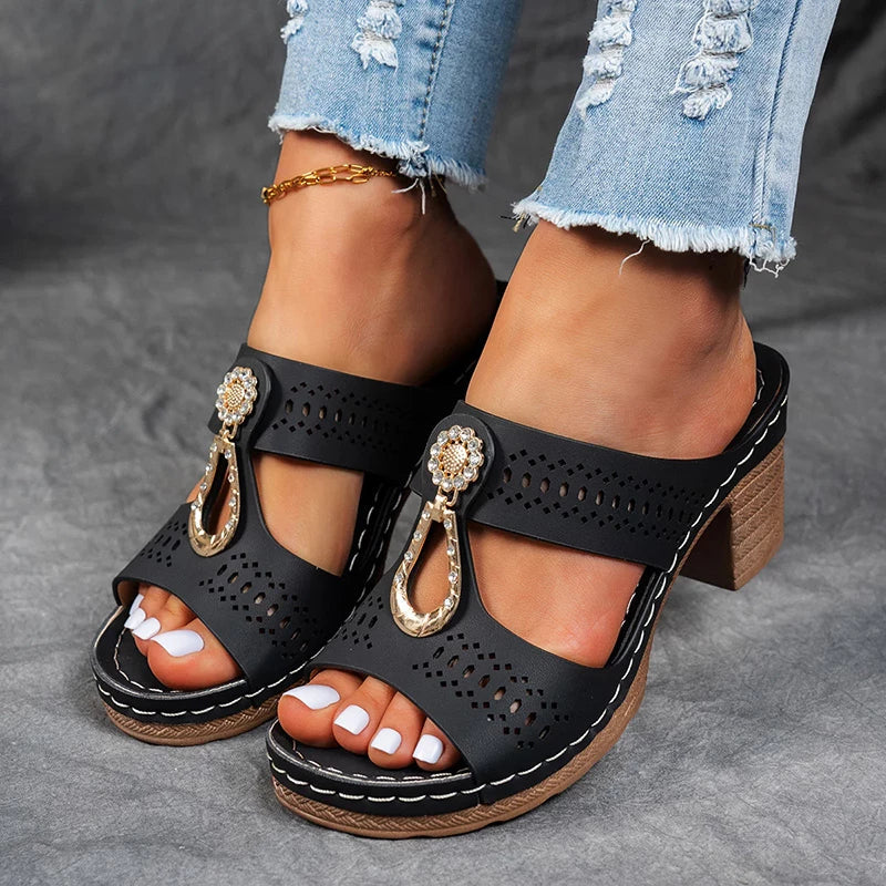 Women's Block Heel Open Toe Sandals