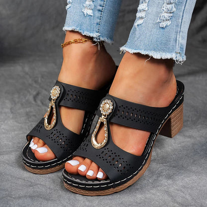 Women's Block Heel Open Toe Sandals