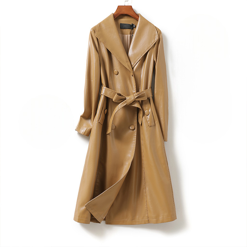 Women's Sheepskin Leather Trench Coat