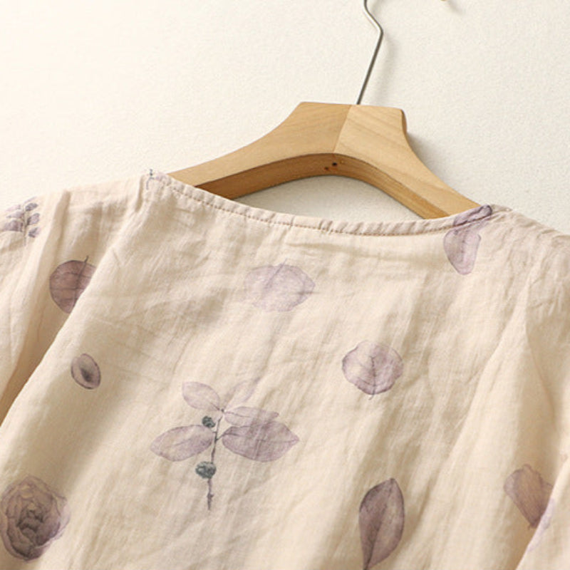 Women's Embroidered Round Neck Blouse