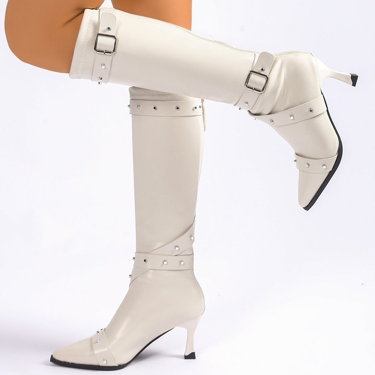 Women's Pointed Toe Knee High Heel Boots