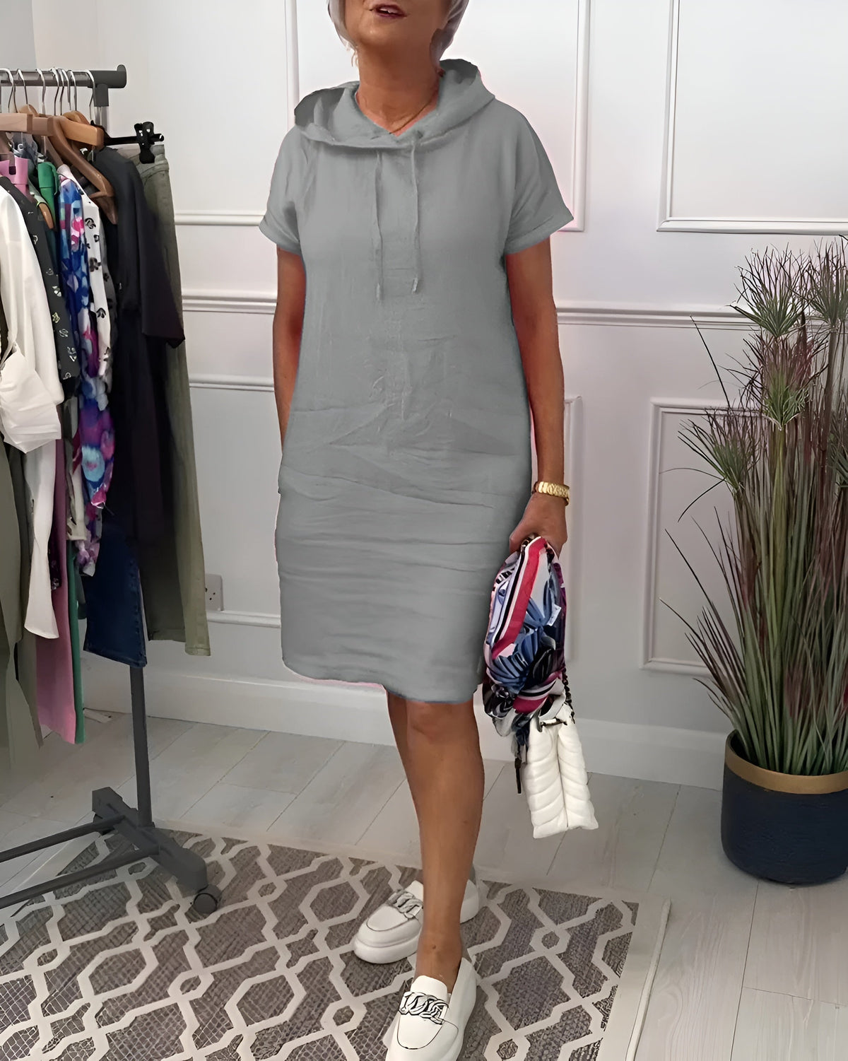Women's Midi Hooded Casual Dress