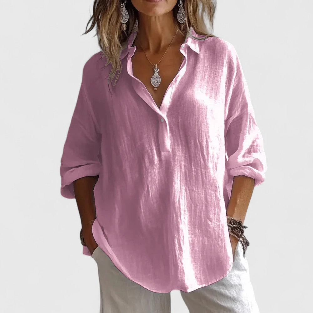 Relaxed Open Collar Blouse