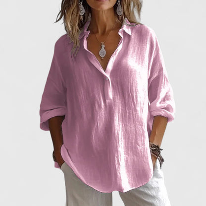 Relaxed Open Collar Blouse