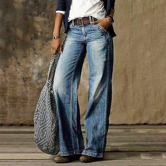 Ruby | Women’s Trendy High-Waisted Wide-Leg Jeans
