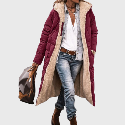 Women's Long Hooded Mid Length Coat