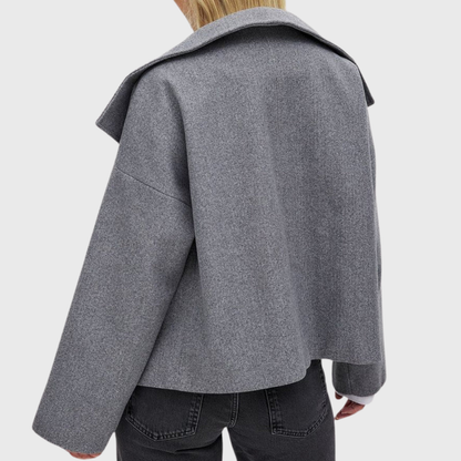 Women's Cropped Double Breasted Lapel Jacket
