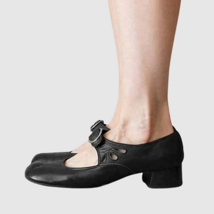 Women's Mary Jane Low Heel Shoes Buckle Strap