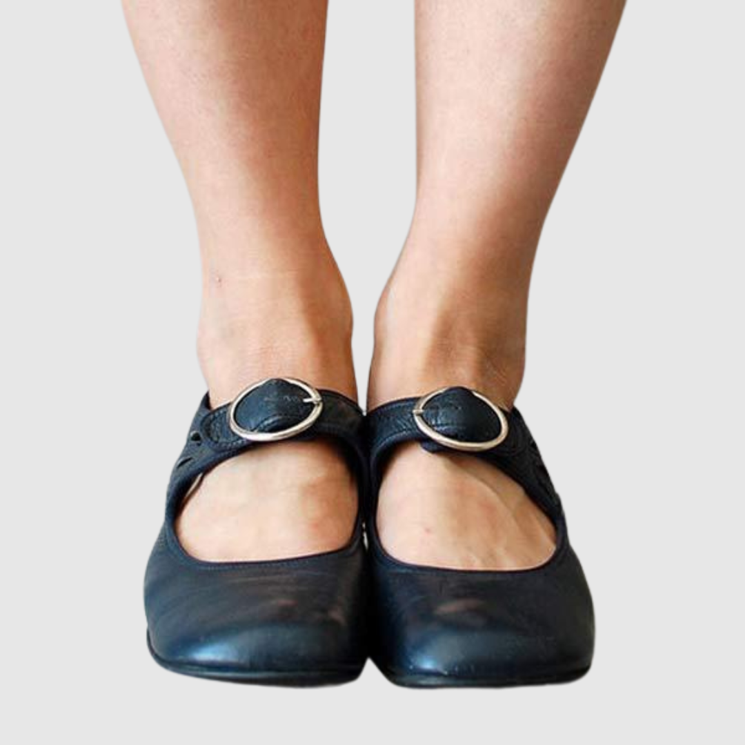 Women's Mary Jane Low Heel Shoes Buckle Strap