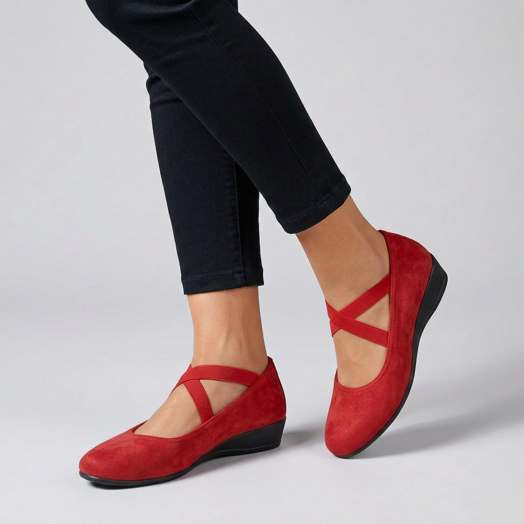 Women's Comfort Flats Cross-Strap Support