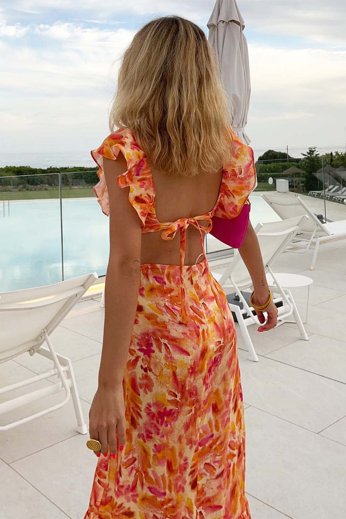 Women's Summer Maxi Dress Sleeveless Ruffle Strap