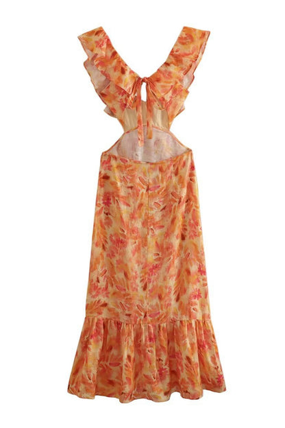 Women's Summer Maxi Dress Sleeveless Ruffle Strap