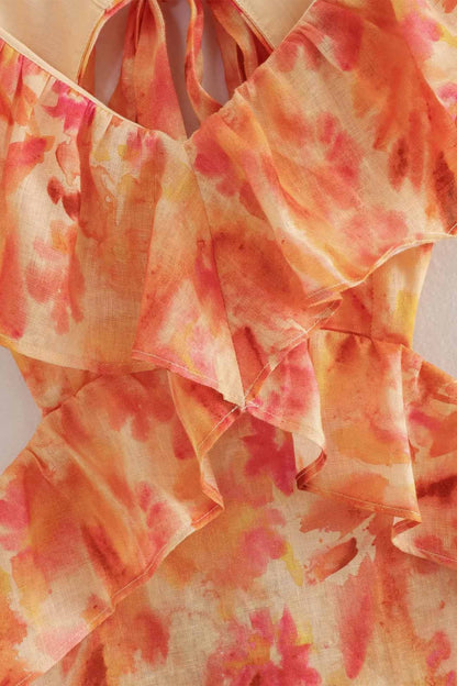 Women's Summer Maxi Dress Sleeveless Ruffle Strap