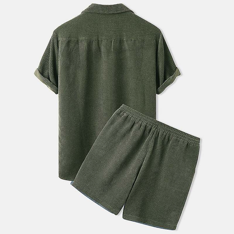 Men's Summer Ribbed Clothing Set Comfortable