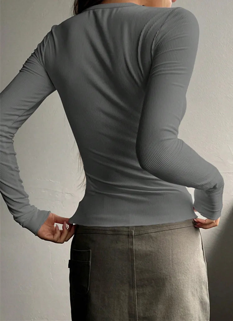 Men's Minimalist Rib Henley Shirt