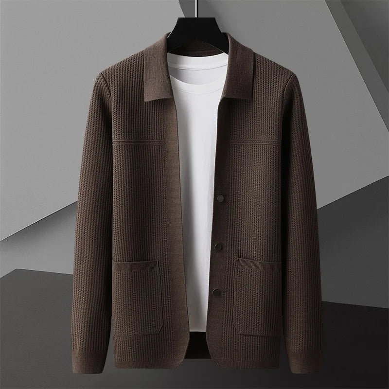 Men's Textured Cardigan Sweater